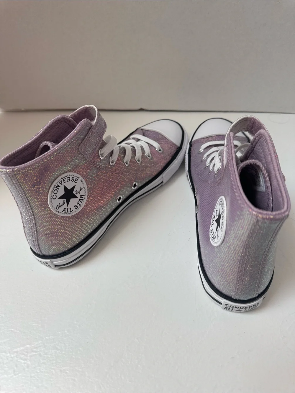 Converse Sparkle Lavender High Top Sneakers